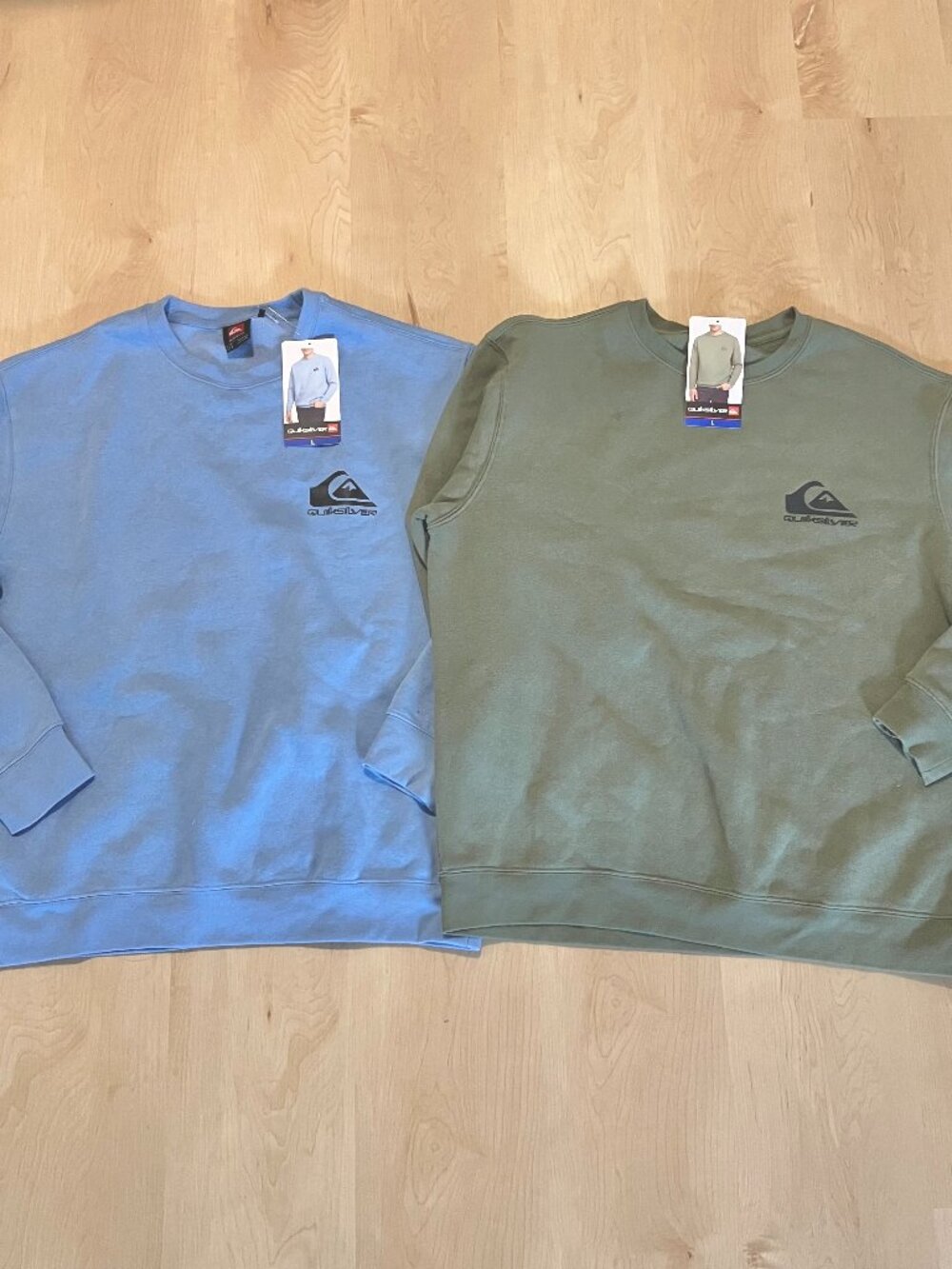 2 NWT Quiksilver Men’s Sweatshirt Crewneck Pullover - Size L